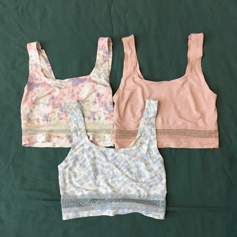 Jessica Simpson multi coloured bralette bundle. Size S